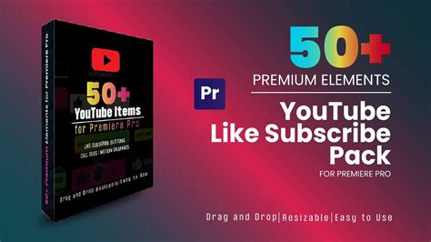 Youtube Like Subscribe Pack Kit Animated Subscribe Buttons Premiere Pro