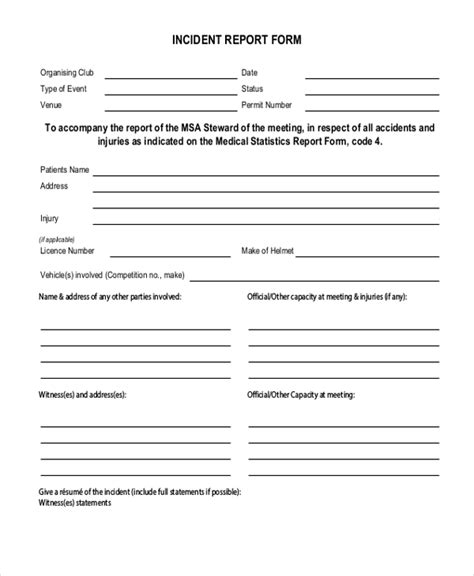 FREE 13 Sample Incident Report Forms In PDF MS Word Excel ReportForm Net