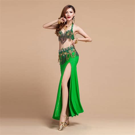 Hot Sale Redrosepurplegreen Belly Dance Sets 3 Piecesbra Belt