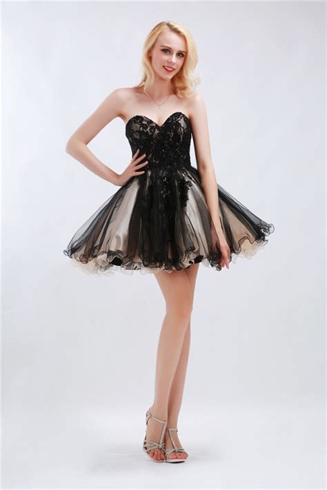 Fantastic Ball Gown Sweetheart Mini Black Lace Tulle Tutu Cocktail Prom