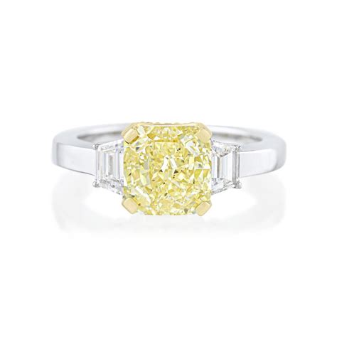 Sold Price 301 Carat Fancy Intense Yellow Diamond Ring Gia Certified