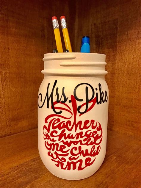 Teacher Personalized T Teacher Mason Jar Decor Teachers Etsy