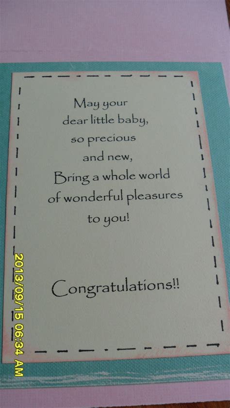 Your sentiments should express joy and positive thoughts. inside the baby card! … | Baby shower card sayings, Baby ...
