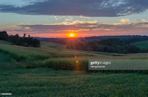 Sunset Over The Farm High Res Stock Photo Getty Images