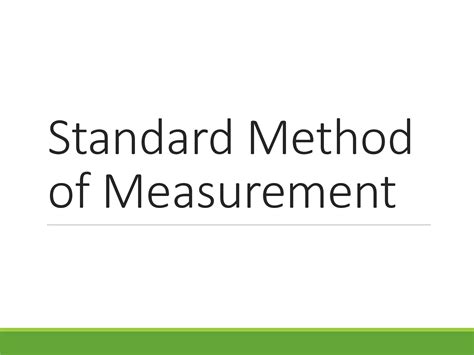 Solution Standard Method Of Measurement Studypool