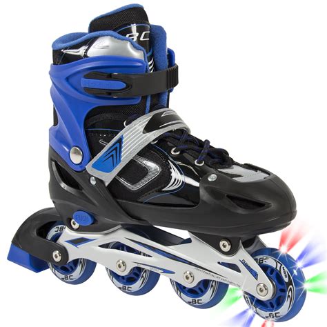 Bcp Adjustable Kid Inline Skates Roller Blades Iluminating Outdoor Sport Blue Walmart Com