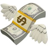 This png file is about money ,wings ,emoji. 💸 Money With Wings Emoji — Meaning, Copy & Paste