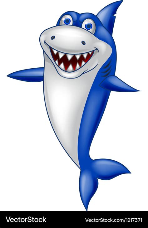 Cute Smiling Shark Cartoon Royalty Free Vector Image