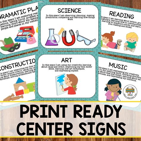Here Are Your Free Learning Center Signs Flodesk Preschool Center