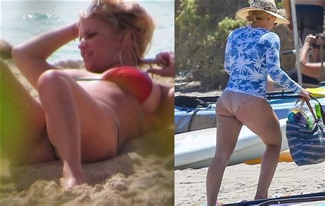 Celebrities Nip Slips Jessica Simpsons Boobs Vs Hilary Duffs Booty In A Milf Bikini Battle