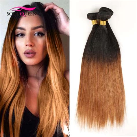6a Peruvian Ombre Hair Extensions Two Tone Brown 3 Bundles 300g Ombre Human Hair Weave Ombre
