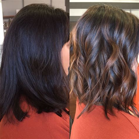 Before And After Balayage Beautiful Cinnamon Highlights For A