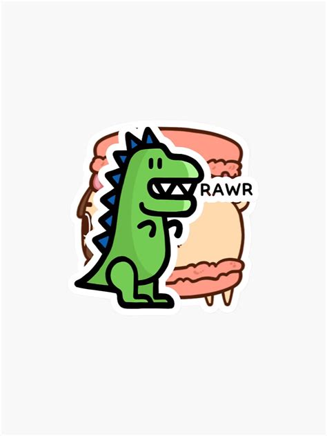Dino Rawr Sticker For Sale By Alangar Redbubble
