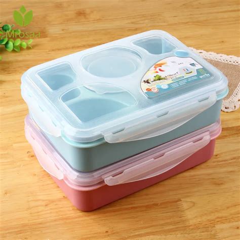 5 Cells 1000ml Leak Proof Healthy Plastic Lunch Box Durable Adults Lady