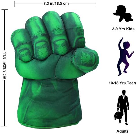 Hulk Smash Hands 1 Pair Of Soft Boxing Gloves Fist Hand Plush Incredi