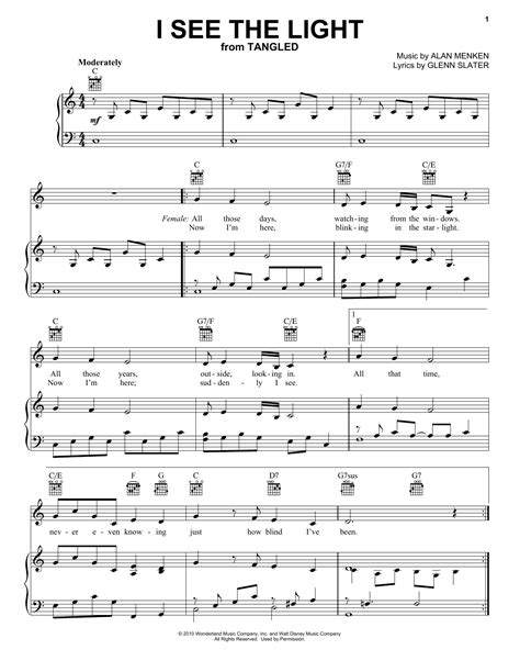 Piano Sheet I See The Light