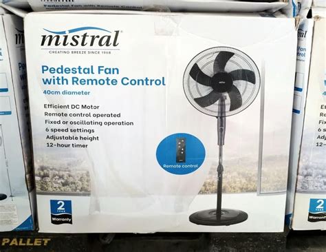 Mistral 40cm Pedestal Fan With Remote Control Furniture And Home Living