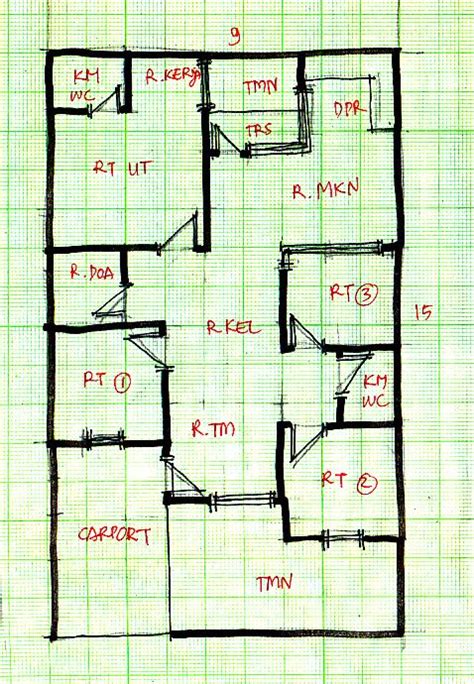 Berikut spesifikasi desain rumah lebar 5 meter ini: Gambar Desain Rumah Lebar 6 Meter Panjang 15 Meter - Rumah XY