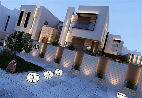 Villa In Dubai On Behance House Gate Design Row House Design Duplex