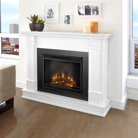 Real Flame Silverton 48 Inch Electric Fireplace With Mantel White