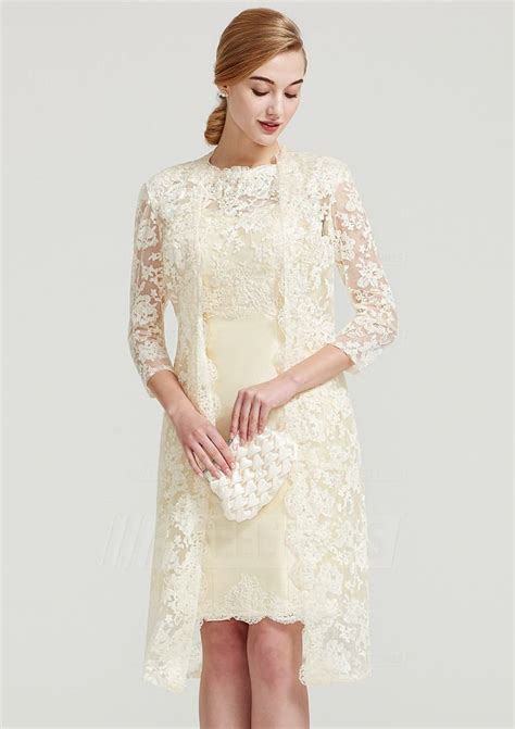 Find many great new & used options and get the best deals for white/ivory vintage lace wedding dresses long sleeves knee length sheath custom at the best online prices at ebay! Sheath/Column Scalloped Neck Sleeveless Knee-Length ...
