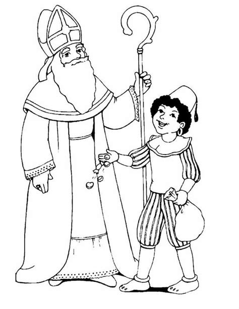 Kleuren.nu Sint en piet met strooigoed kleurplaten