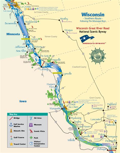 A Map Of The Wisconsin River And Its Major Rivers