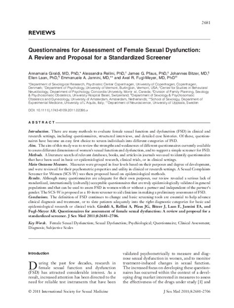 Pdf Female Sexual Arousal Disorders Stephanie Both