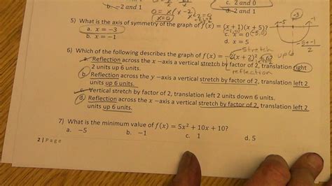 Algebra 2 Semester 1 Unit 4 Study Guide Part 1 Youtube
