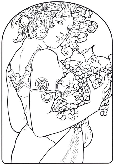 Alphonse Mucha Coloring Book Pages Coloring Pages