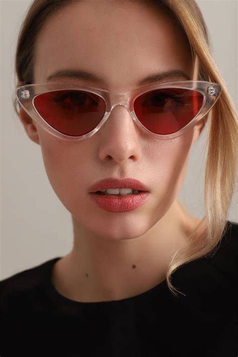 red clear cat eye sunglasses women in 2020 cat eye sunglasses women cat eye sunglasses