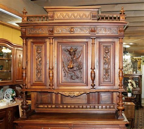 Antique Buffet Wood Sideboard Cabinet Hutch Tradition - vrogue.co