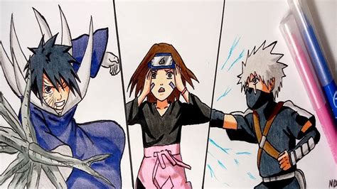 Drawing Obito Rin And Kakashi Team Minato Naruto Shippuden Youtube