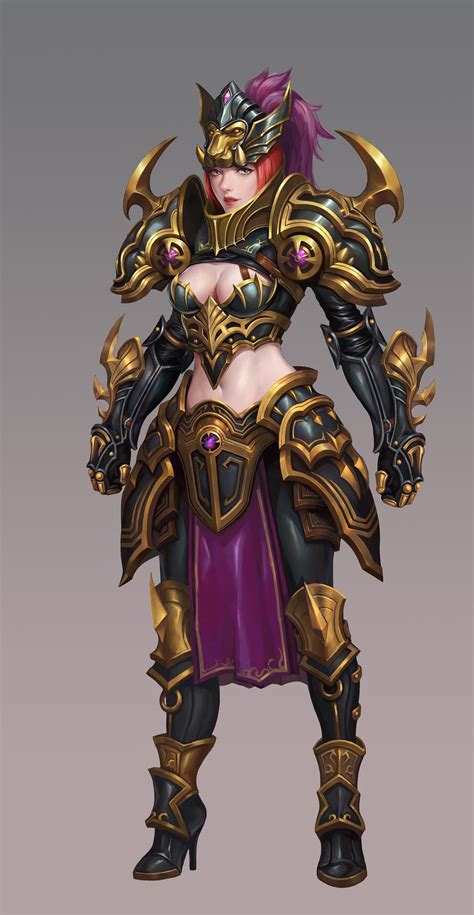 Artstation Mu 夢幻騎士 Bom R Female Armor Fantasy Female Warrior