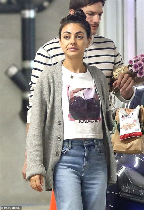 Mila Kunis Goes Makeup Free As She Steps Out With Ashton