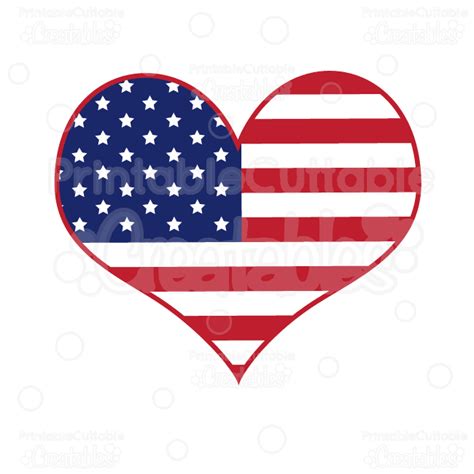 Download American Flag Heart SVG Cut Files & Clipart