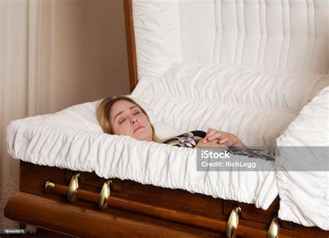 Young Woman In A Casket Stock Photo Download Image Now Coffin Open
