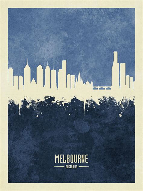 Melbourne Australia Skyline Digital Art By Michael Tompsett Fine Art