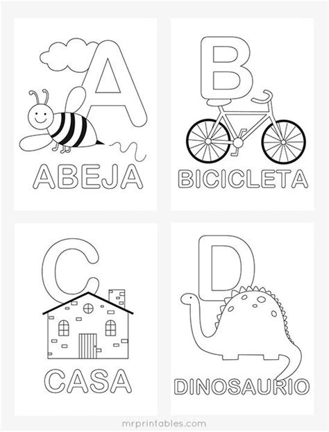 Spanish Alphabet Coloring Pages Mr Printables Spanish Alphabet