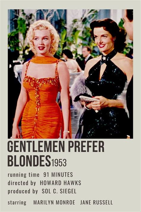 Gentlemen Prefer Blondes Movie Minimal Polaroid Poster In Blonde Movie Gentlemen Prefer