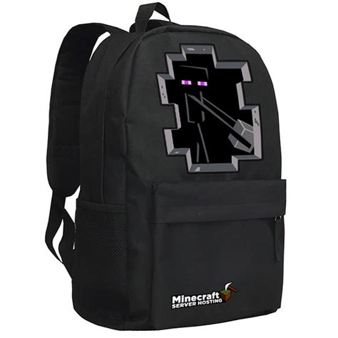 Black Box Of Minecraft Creeper Backpack With Cell Phone Pocket