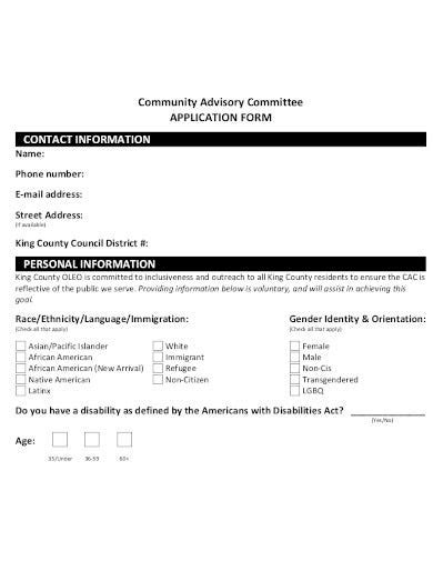 Free 10 Committee Application Form Templates In Pdf Ms Word