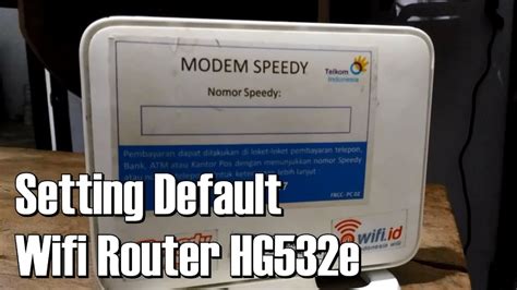 Nah berikut adalah cara mengganti password wifi pada modem huawei: Cara Mereset Modem Speedy Huawei HG532e - YouTube