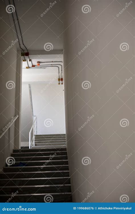 Building Emergency Exit Stairwell Fire Escape In A Modern Residential