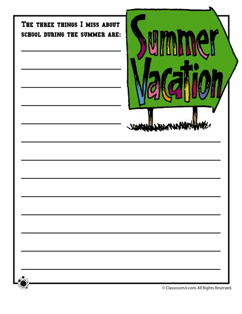 Summer Writing Worksheets Worksheets For Kindergarten