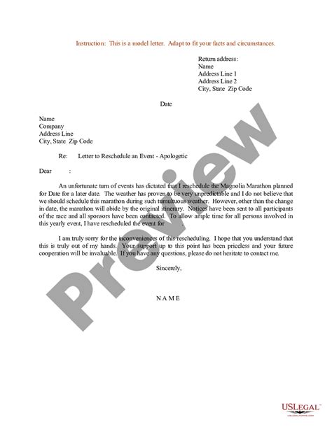 Maryland Sample Letter For Letter To Reschedule An Event Sample