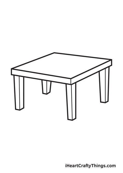 Table Drawing How To Draw A Table Step By Step