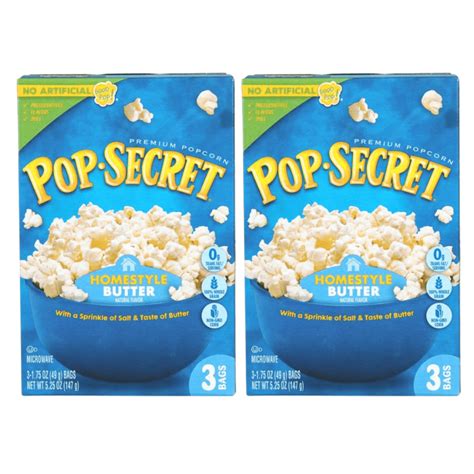 Pop Secret Microwave Popcorn Homestyle Butter Flavor 175oz Snack Bag