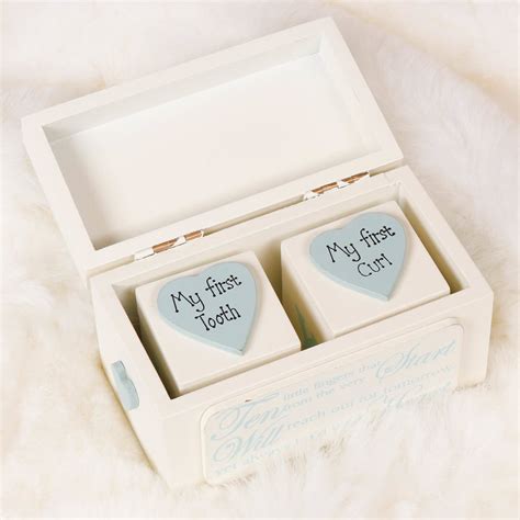 Babys First Tooth And Curl Keepsake Boxes By Bebe Beau