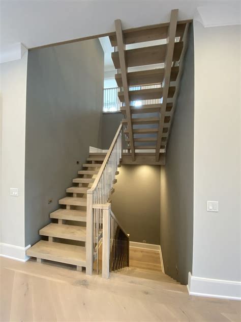 Character grade plain sawn white oak stair parts. White Oak Stairs with Polished Stainless Steel Balusters ...